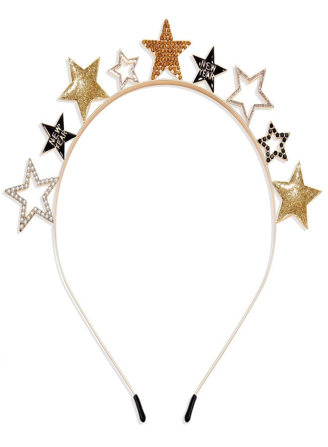 YAHPERN Happy New Year Headbands for Women Rhinestone New Year's Eve Hairbands Party Supplies Hair Accessory Gifts (Star B) - Image 1